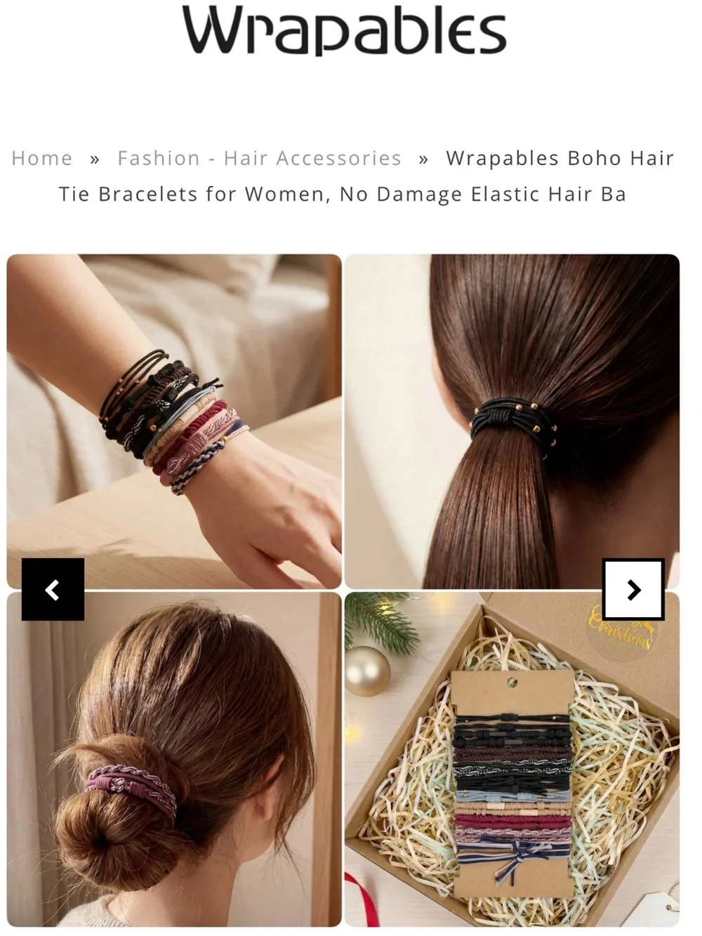 Wrapables Boho Hair Tie Bracelets, Elastic Hair Bands, Hair Accessories (20pcs)